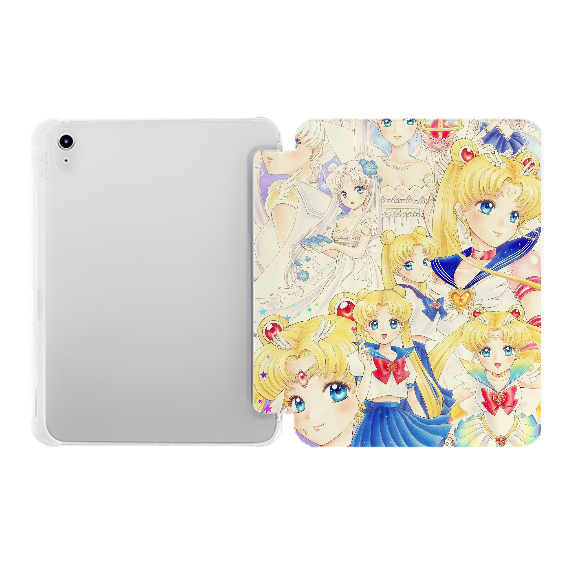 （画像用） 美少女戦士セーラームーン Sailor Moon IPad ケース ペン収納付き 三つ折りスタンド PUレザー×シリコン 対応機種9.5/10.5/10.9インチ